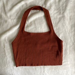 Halter Ribbed Crop Top